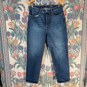 Old Navy Womens Blue Extra High Rise Sky-Hi Straight Secret-Smooth Pockets Sz 10